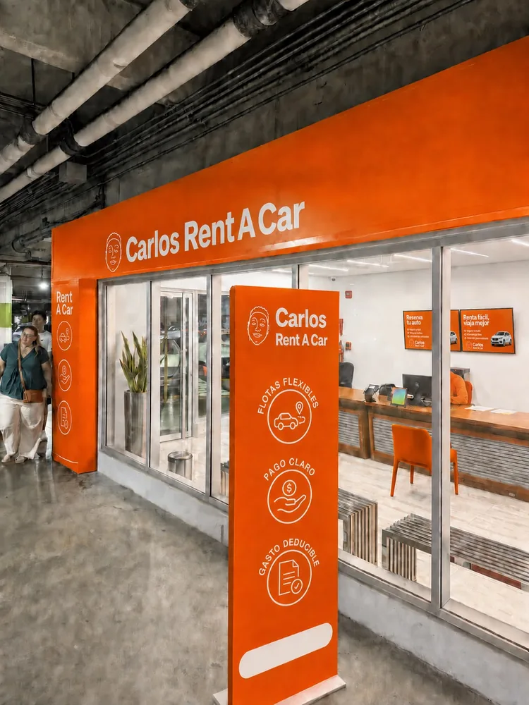 Concepto visual de la identidad de Carlos Rent a Car